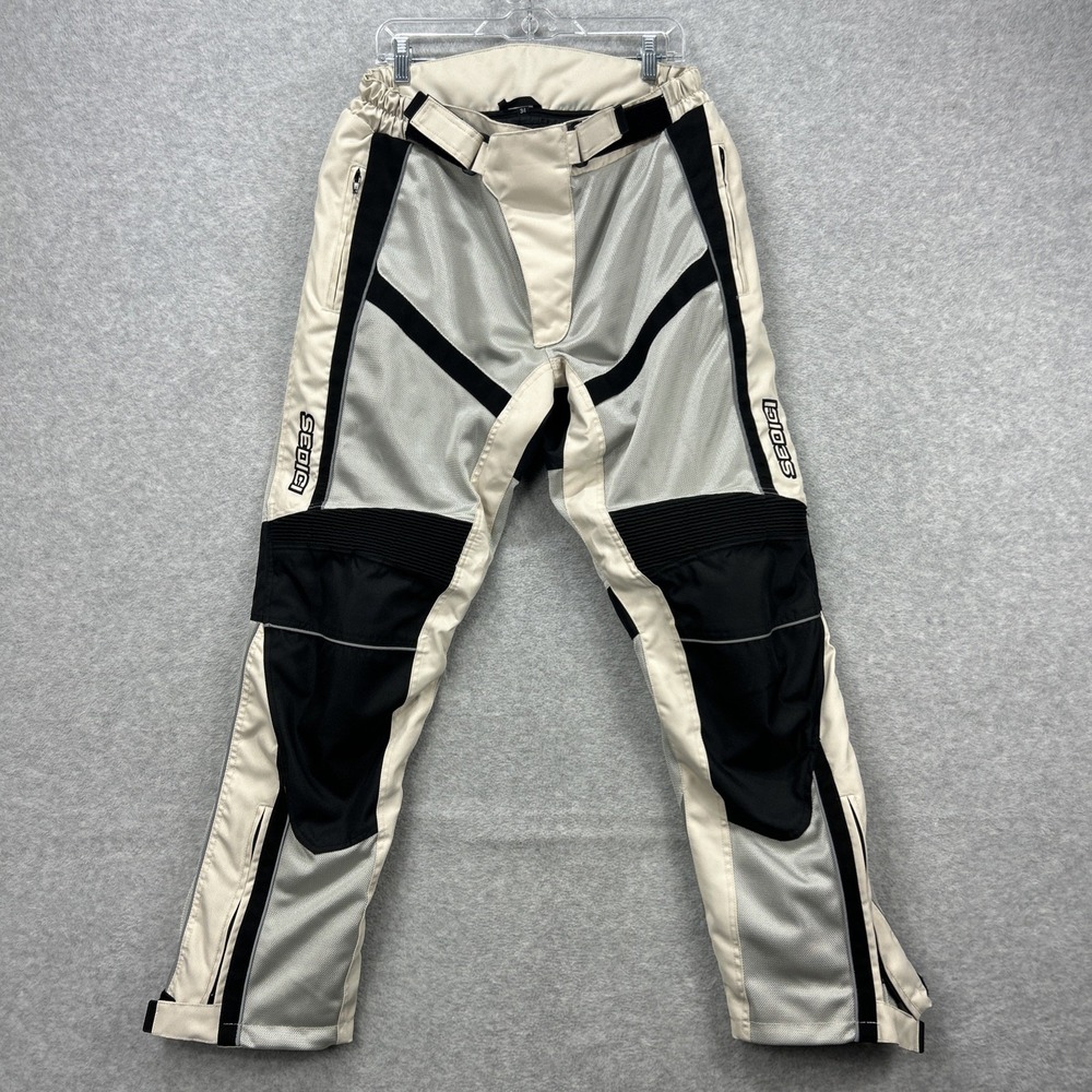 Sedici Motorcycle Pants Mens 34 Black Tan‎ Armored Knee Pads Mesh Biker Racing
